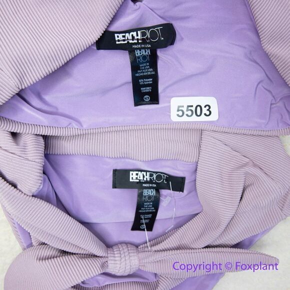 New! Set! Beach Riot Free People Rib Dallas Emma bikini bottom lavender, size S - Picture 12 of 12
